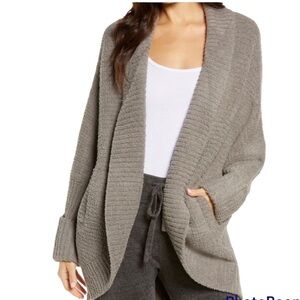 BAREFOOT DREAMS CozyChic Cocoon Cardigan Gray Soft Warm Lounge Oversized Sm/Med